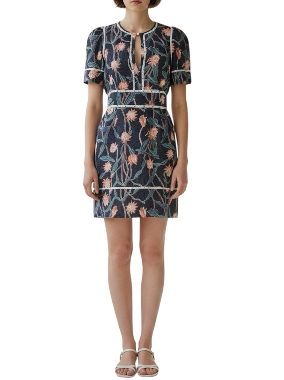 Isabel Marant floral studded flutter sleeve cotton dress excellent condition